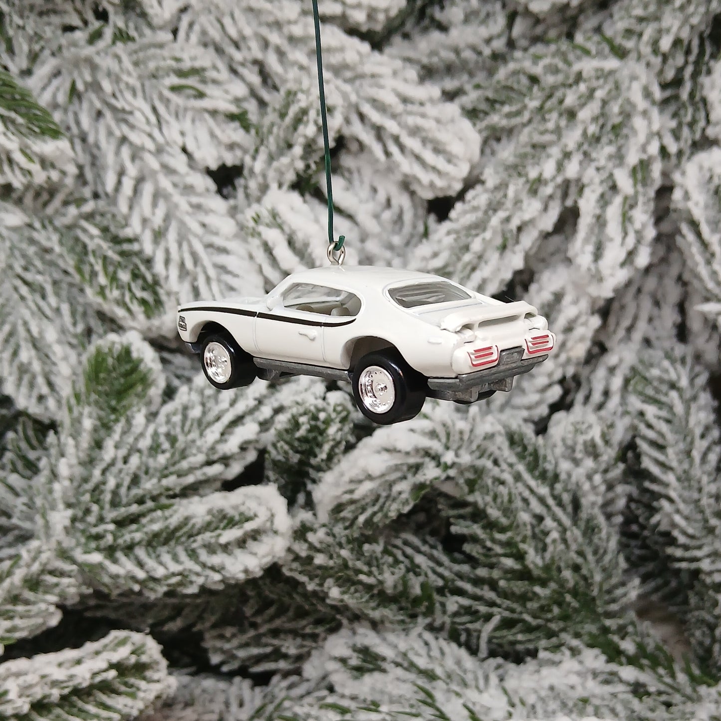 PONTIAC GTO JUDGE 1969 Ornament Christmas Tree Decoration Unique Automotive Xmas Gift Idea White Hood Opens