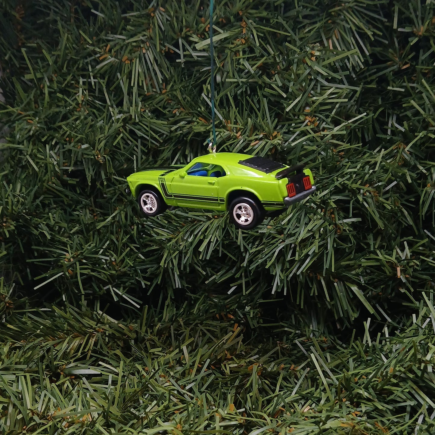 Ford 1970 Mustang Ornament Christmas Gift Boss 302 Xmas Tree Decoration Bright Green