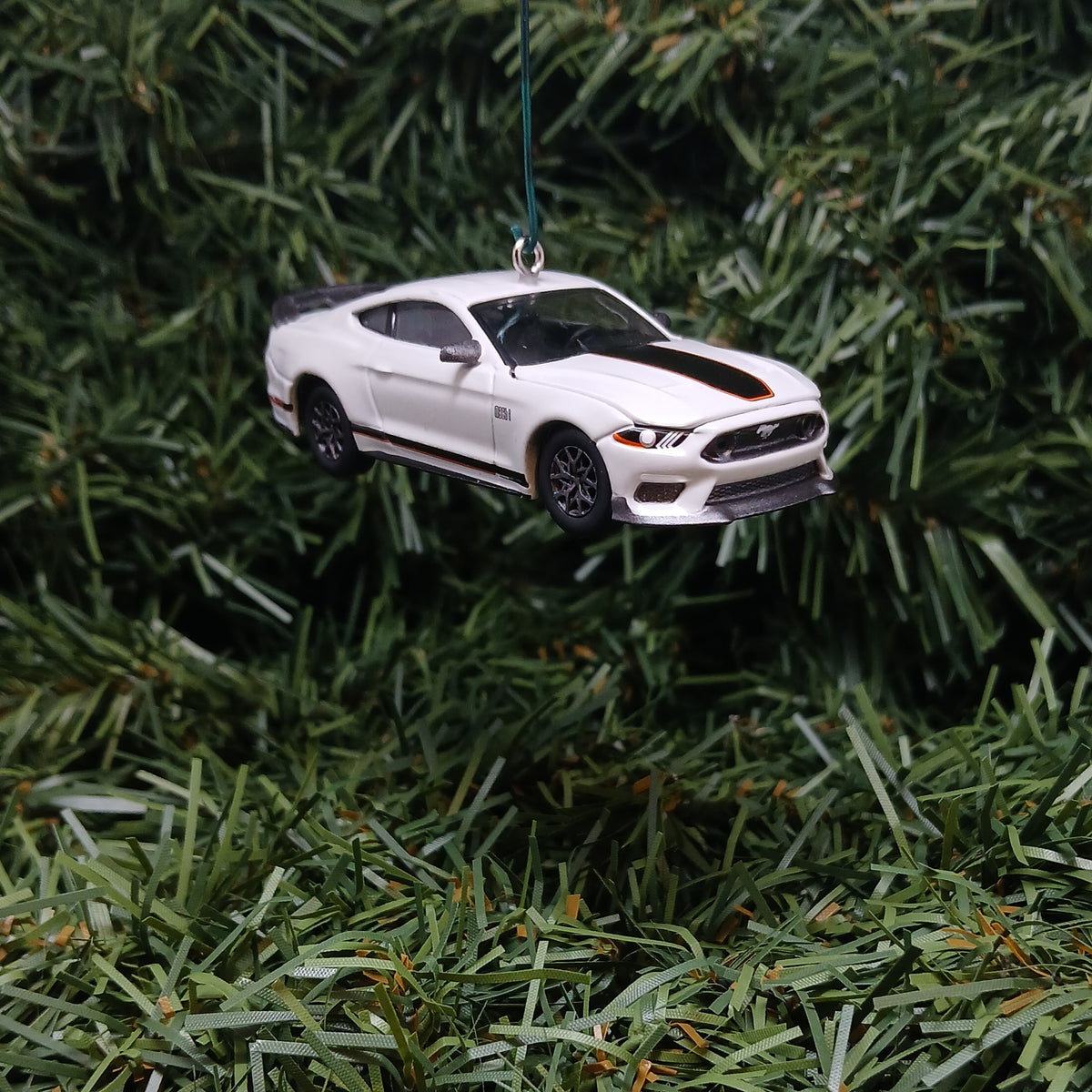 Ford Mustang Ornament 2021 Mach 1 Christmas Gift Xmas Tree Decoration White Great Detail