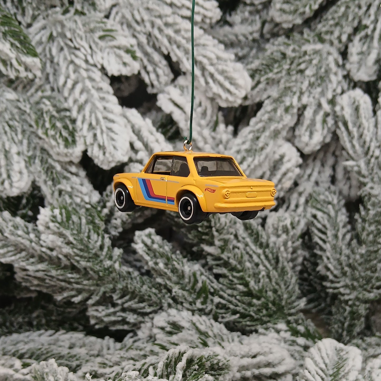 BMW Ornament Christmas Gift Model 2002 Unique Car Xmas Tree Decoration Yellow