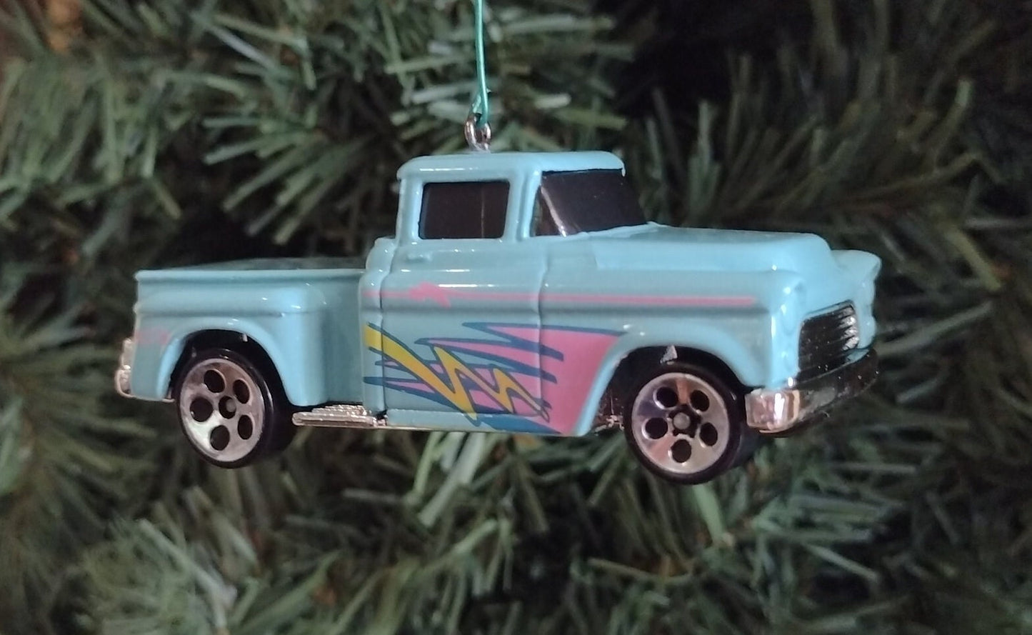 Chevy Pickup Truck 1956 Christmas ornament fun classic automotive gift for car enthusiast Stepside Chevrolet unique xmas tree decoration