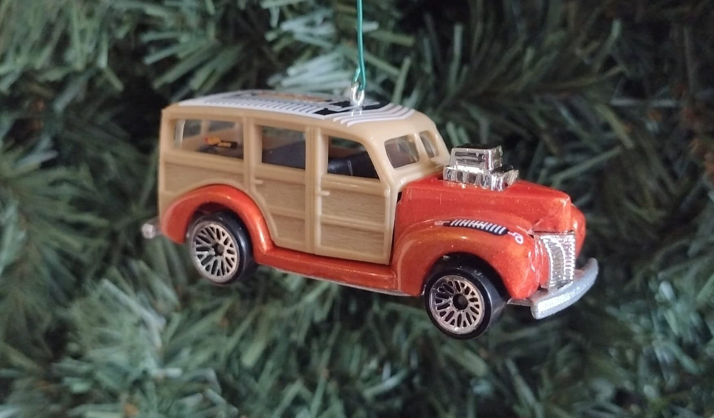 Woodie Wagon 1940's Christmas tree ornament fun classic automotive gift for car enthusiast /man cave tree hotrod unique xmas