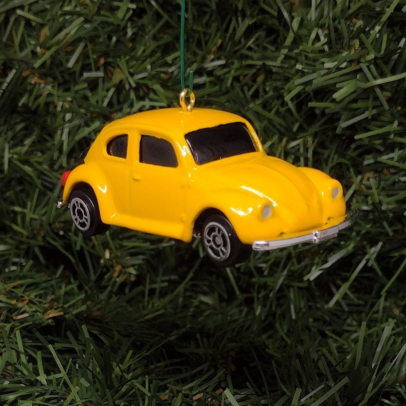 VW Beetle Christmas tree ornament fun automotive gift for car enthusiast /man cave tree Yellow classic Volkswagen unique xmas idea