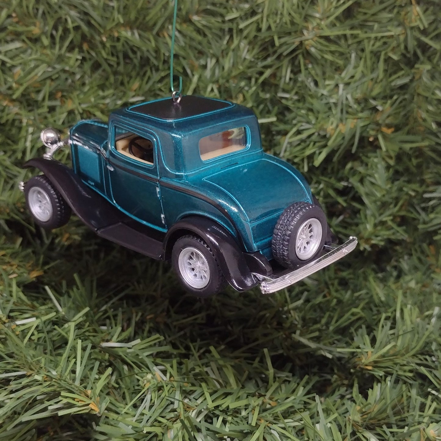 1932 FORD Ornament 3 Window Coupe Christmas Tree Decoration Unique Xmas Gift Idea 5 inches long green