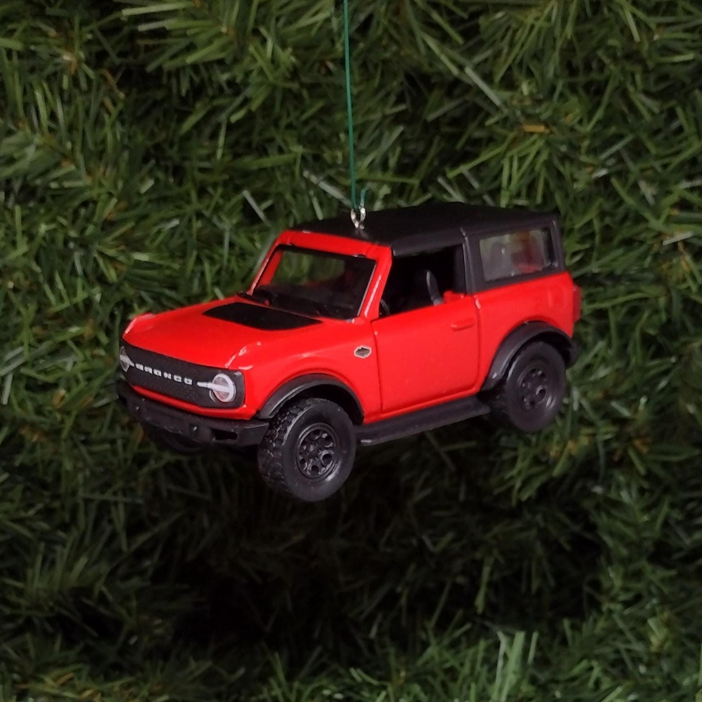 FORD BRONCO Christmas Ornament Unique Gift Idea 4.5 Inch Red Xmas Tree Decoration 4x4 SUV 2021 2022 2023 2024 Doors Open