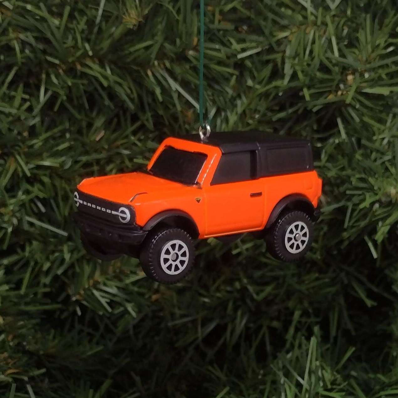 Ford Bronco Ornament 2021 Christmas Tree Decoration fun gift idea for car enthusiast unique xmas present Orange