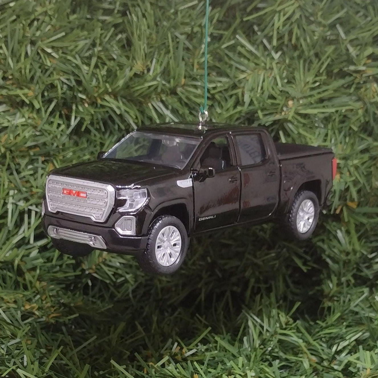 GMC SIERRA DENALI Ornament Christmas Tree Decoration Fun Automotive Xmas Gift Idea 5 Inch 2019 Pickup Truck Black
