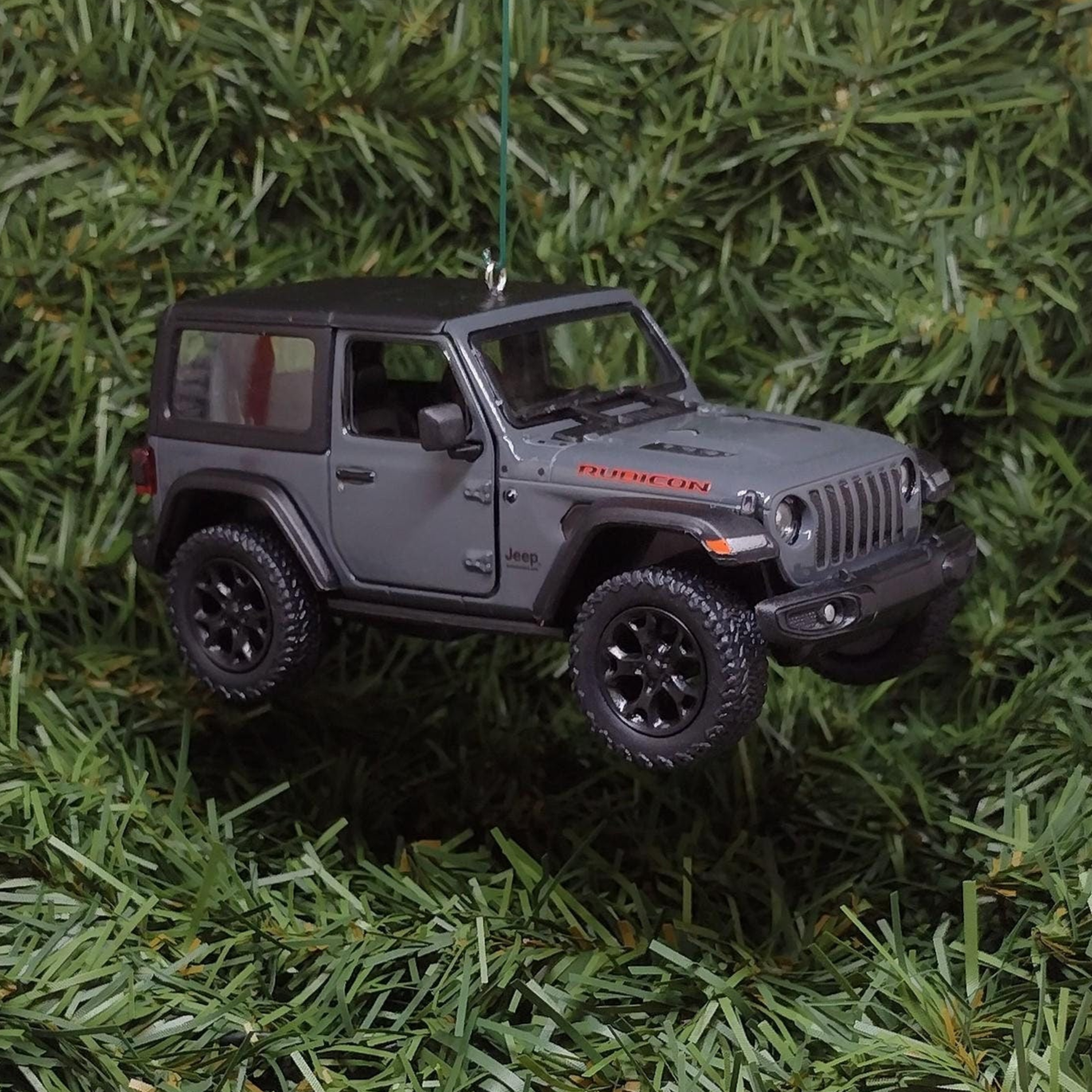 Jeep Wrangler Ornament Christmas Gift Idea Fun Automotive Xmas tree Decoration 5 inches long 2018 Gray Grey