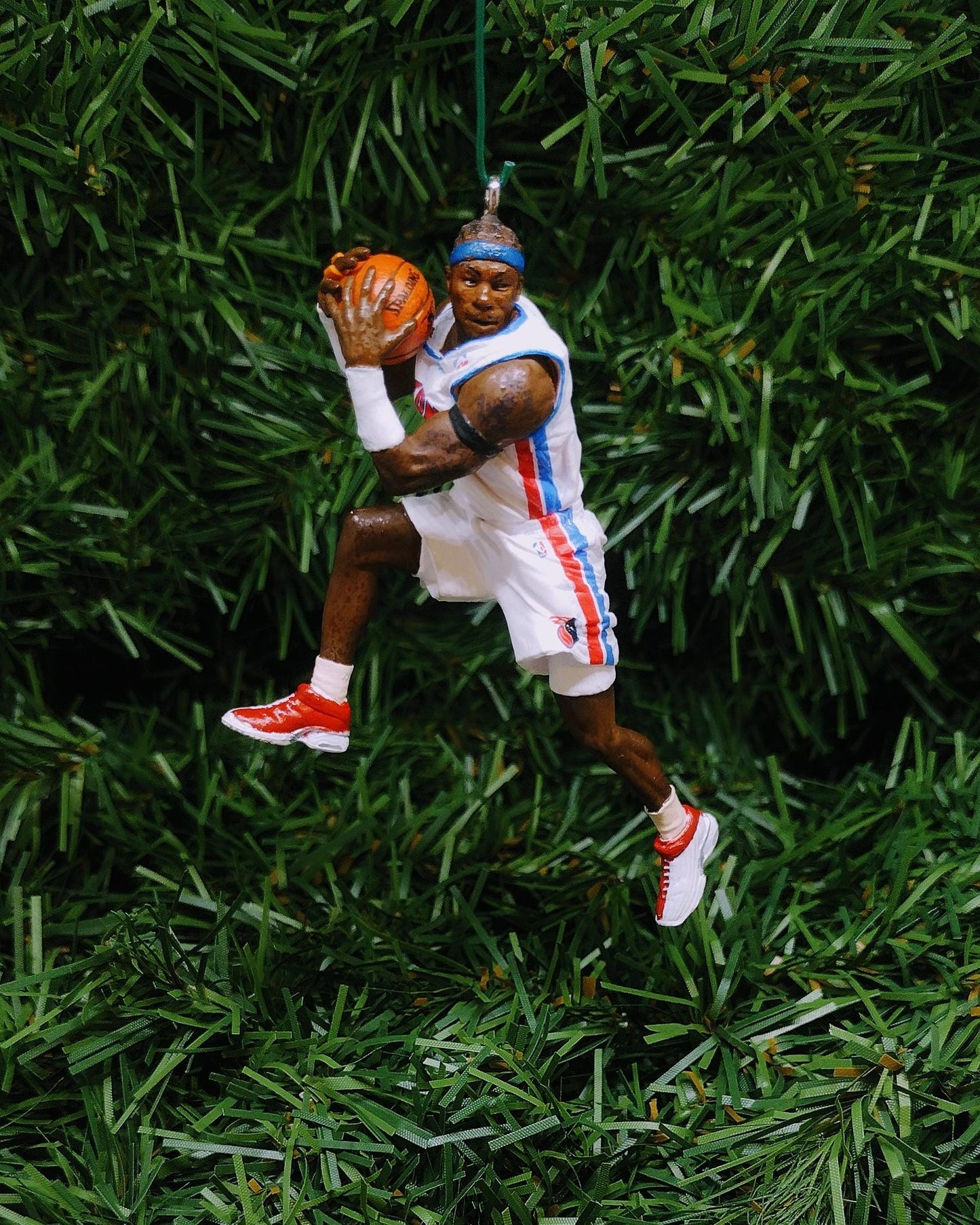DETROIT PISTONS Ornament Christmas Tree Decoration Ben Wallace Unique Xmas Gift Idea NBA Basketball figure