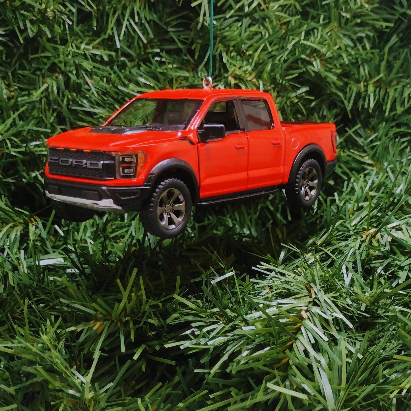 FORD F-150 Raptor Truck Ornament Christmas Tree Decoration Fun Automotive Xmas Gift Idea 5 inch 2022-2024 Black White Red Blue