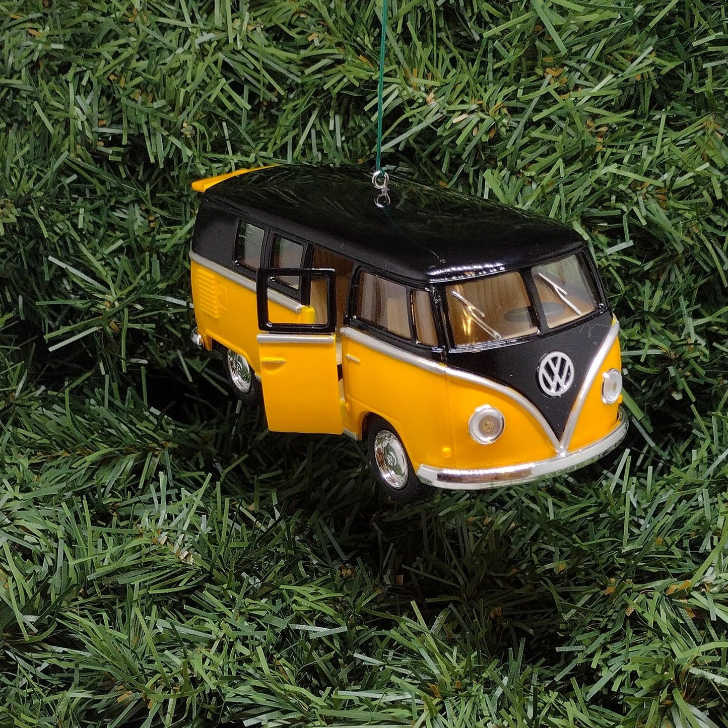 1962 VW Bus Ornament Christmas Tree Decoration Yellow Fun Automotive Gift For Car Enthusiast Volkswagen Unique Xmas Idea Licensed