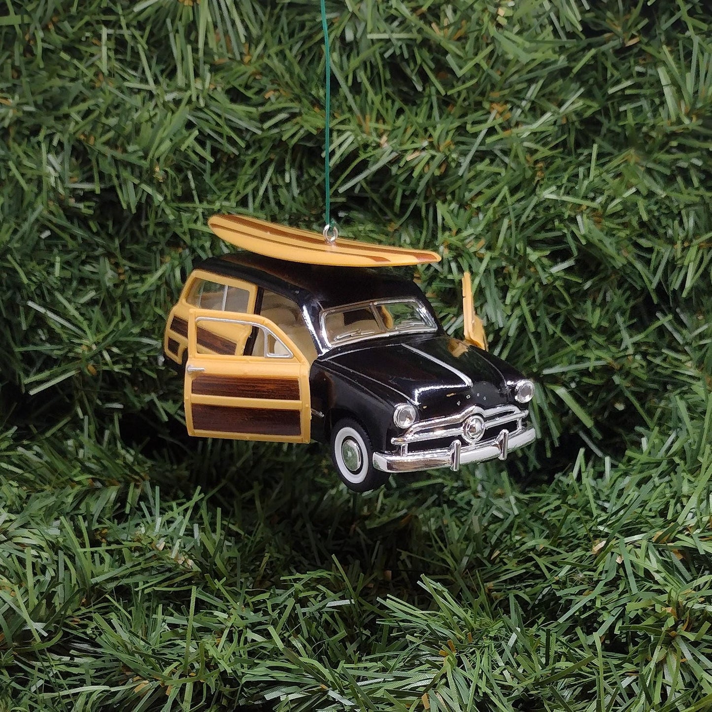 FORD 1949 Woodie Wagon Ornament Christmas Tree Decoration Fun Automotive Unique Xmas Gift Idea 5 Inch Woody Station Wagon Black