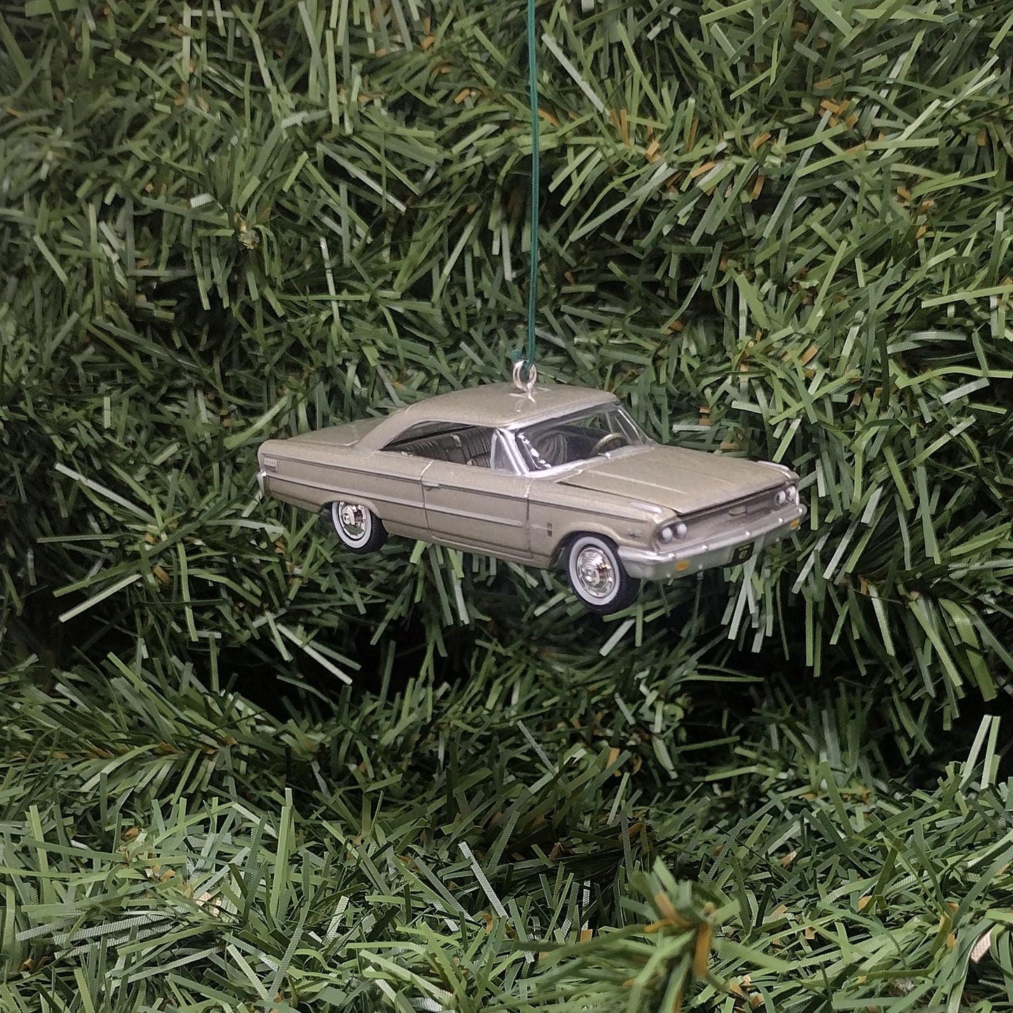 FORD GALAXIE 500 Ornament 1963 Christmas Tree Decoration Unique Gift Idea Champagne Poly