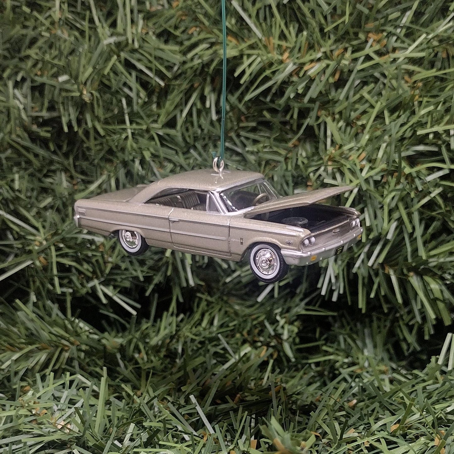 FORD GALAXIE 500 Ornament 1963 Christmas Tree Decoration Unique Gift Idea Champagne Poly