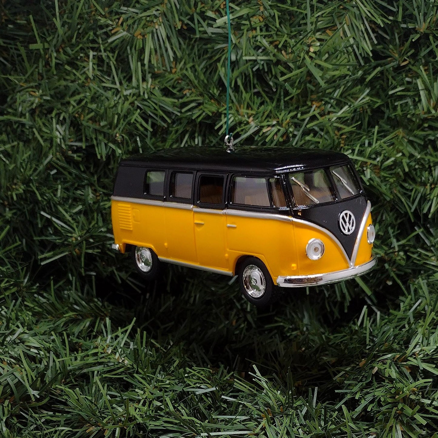 1962 VW Bus Ornament Christmas Tree Decoration Yellow Fun Automotive Gift For Car Enthusiast Volkswagen Unique Xmas Idea Licensed