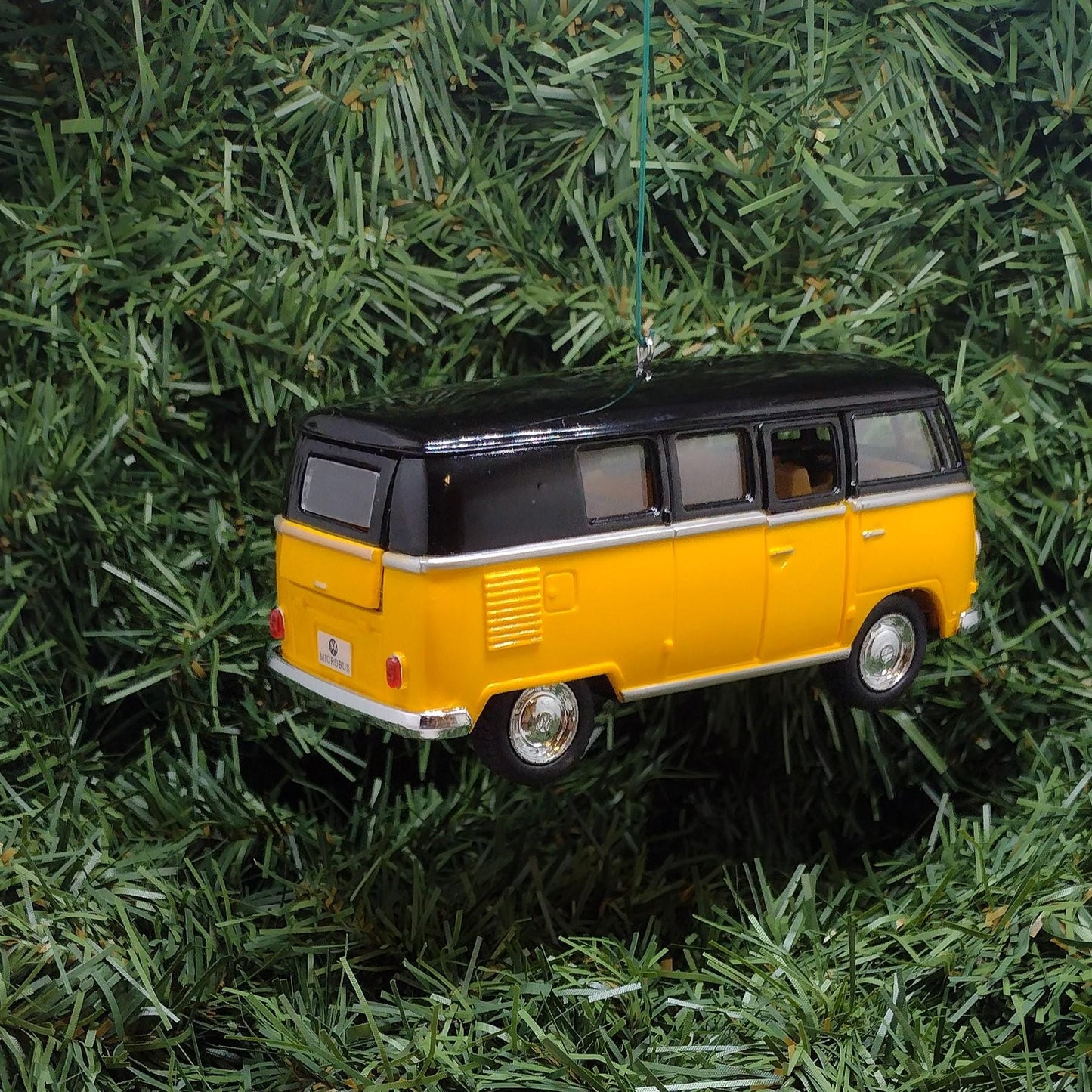 1962 VW Bus Ornament Christmas Tree Decoration Yellow Fun Automotive Gift For Car Enthusiast Volkswagen Unique Xmas Idea Licensed
