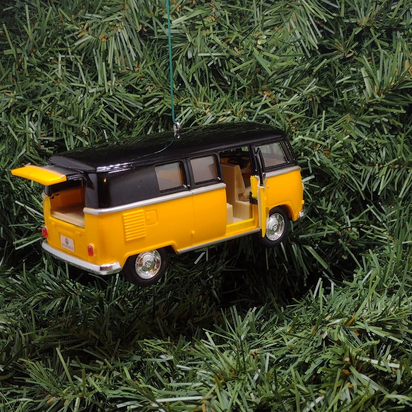 1962 VW Bus Ornament Christmas Tree Decoration Yellow Fun Automotive Gift For Car Enthusiast Volkswagen Unique Xmas Idea Licensed