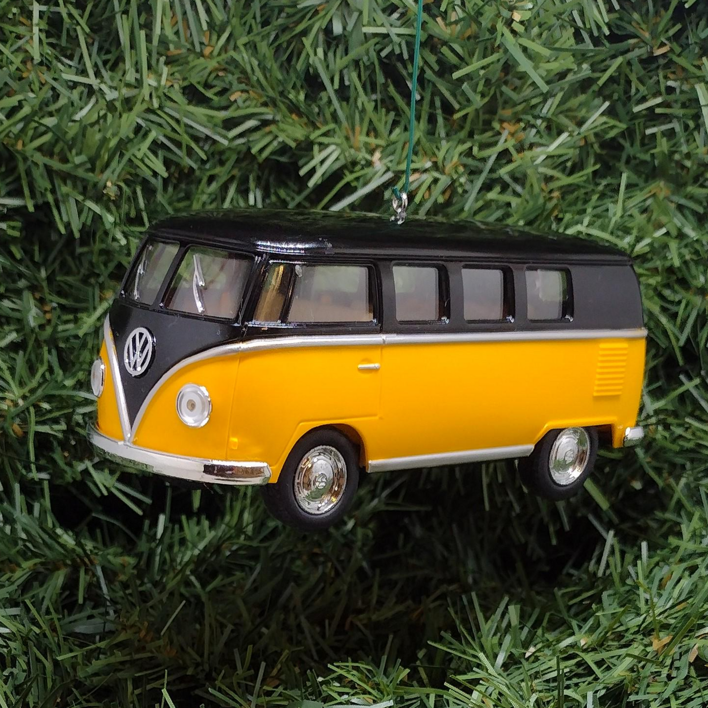 1962 VW Bus Ornament Christmas Tree Decoration Yellow Fun Automotive Gift For Car Enthusiast Volkswagen Unique Xmas Idea Licensed