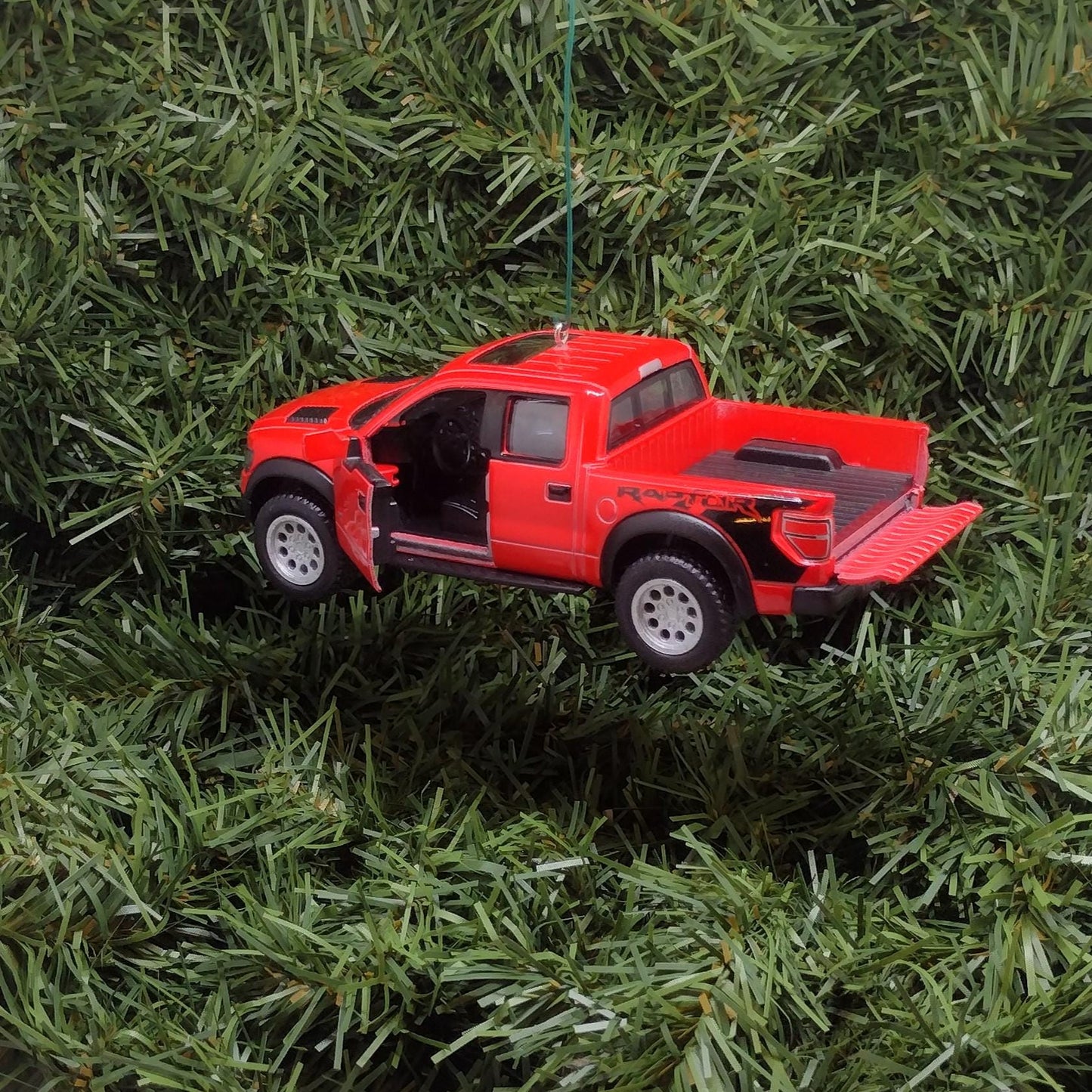 FORD F-150 Raptor Truck Ornament Christmas Tree Decoration Fun Automotive Xmas Gift Idea 5 inches long 2010-2014 Red