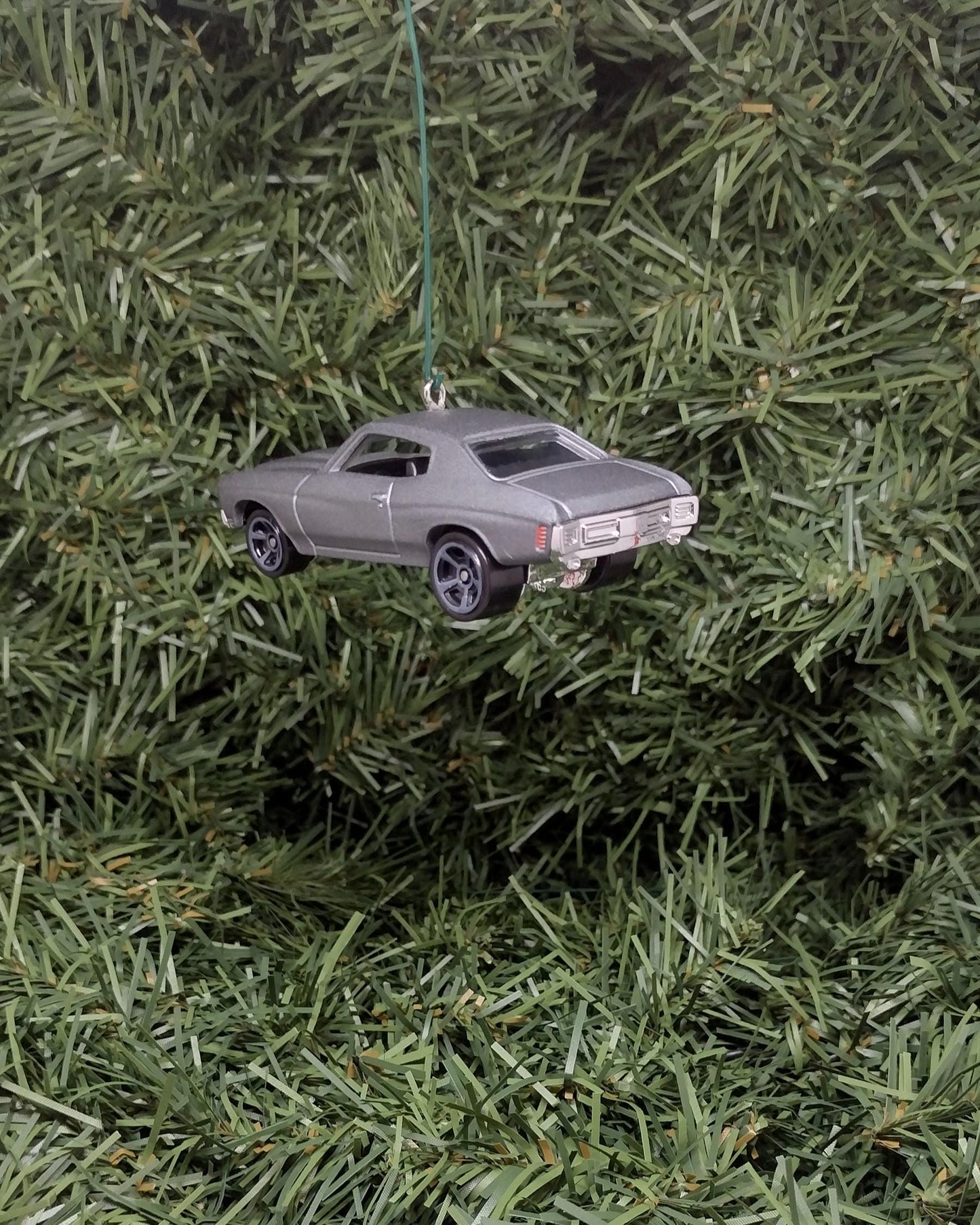 Chevy Chevelle SS 1970 Ornament Christmas Tree Decoration Fun Gift For Car Enthusiast Chevrolet Unique Xmas Gift Idea Flat Gray