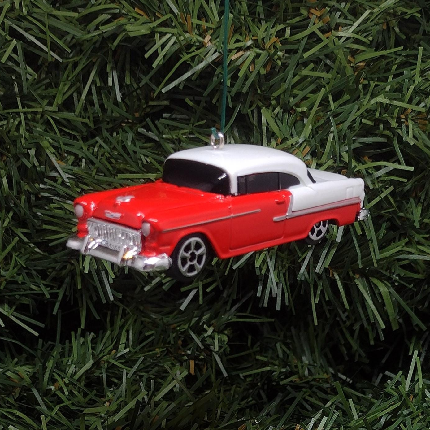1955 Chevy Bel Air Ornament Christmas Tree Decoration Fun Xmas Gift Idea Chevrolet Belair Red/White