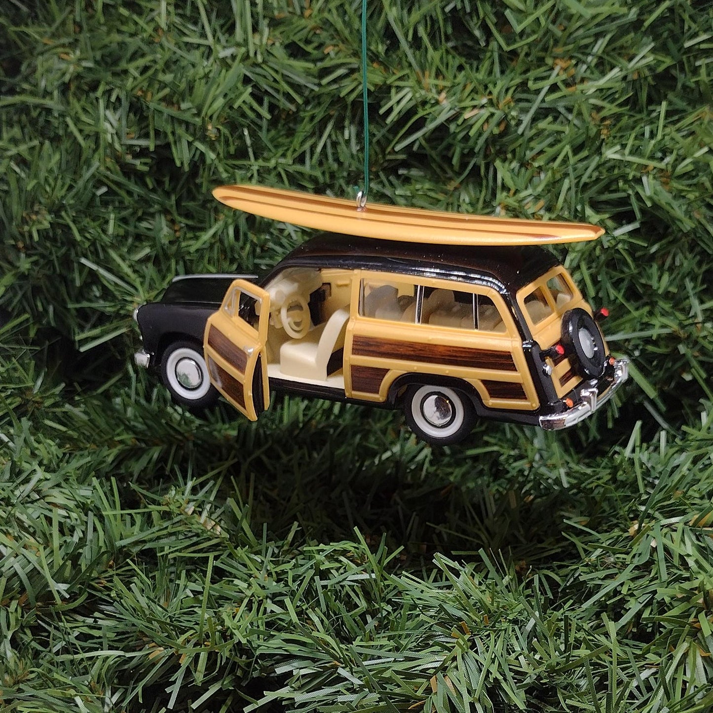 FORD 1949 Woodie Wagon Ornament Christmas Tree Decoration Fun Automotive Unique Xmas Gift Idea 5 Inch Woody Station Wagon Black