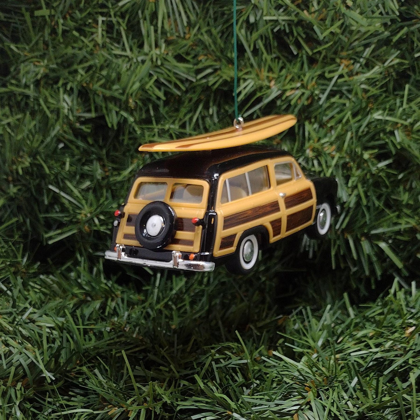 FORD 1949 Woodie Wagon Ornament Christmas Tree Decoration Fun Automotive Unique Xmas Gift Idea 5 Inch Woody Station Wagon Black