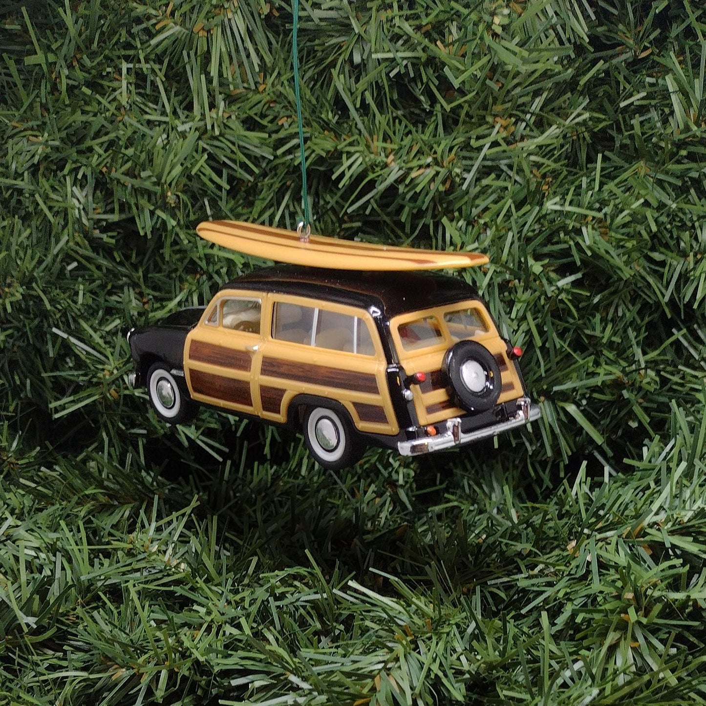FORD 1949 Woodie Wagon Ornament Christmas Tree Decoration Fun Automotive Unique Xmas Gift Idea 5 Inch Woody Station Wagon Black