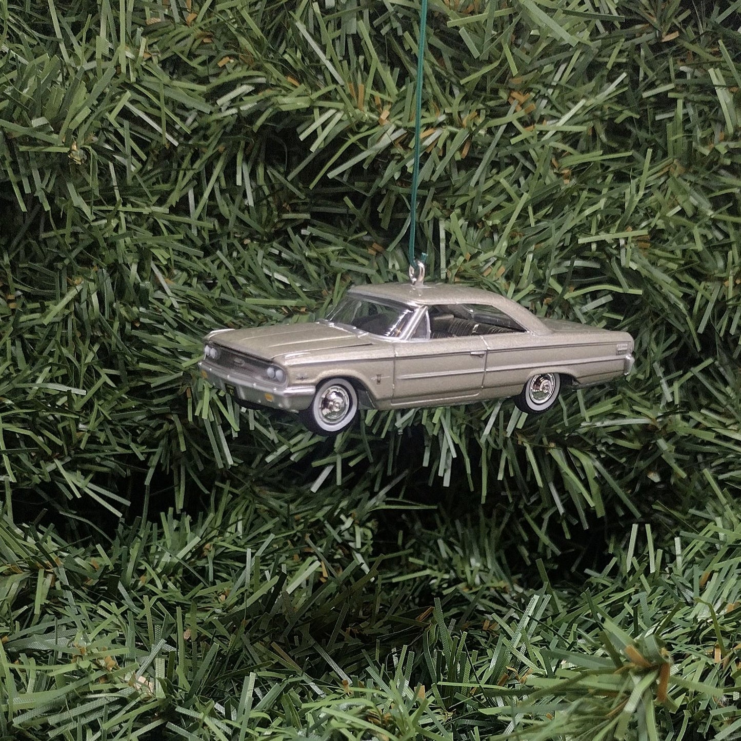 FORD GALAXIE 500 Ornament 1963 Christmas Tree Decoration Unique Gift Idea Champagne Poly