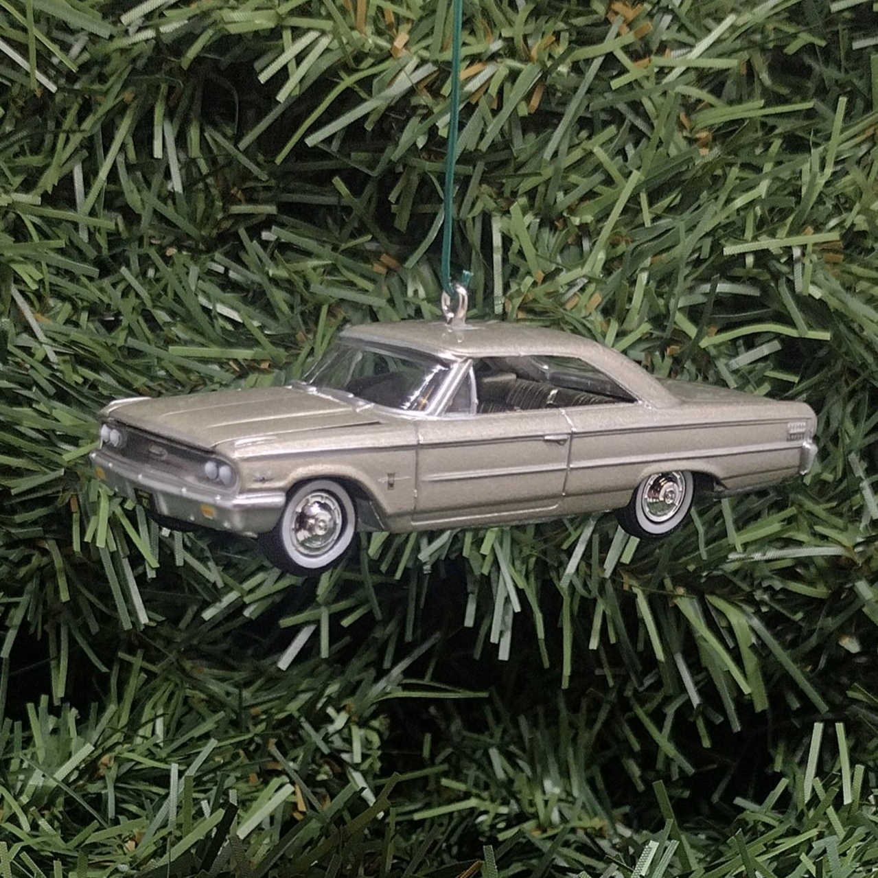 FORD GALAXIE 500 Ornament 1963 Christmas Tree Decoration Unique Gift Idea Champagne Poly