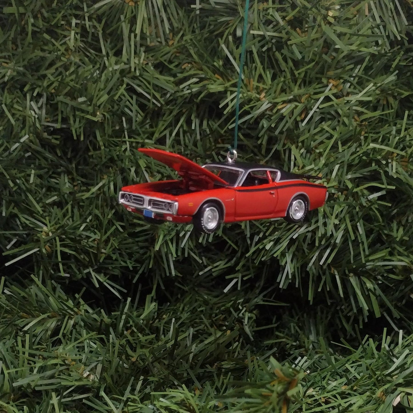Dodge Charger Super Bee Ornament 1971 Mopar Christmas Tree Decoration Unique Gift Idea Red Hood Opens