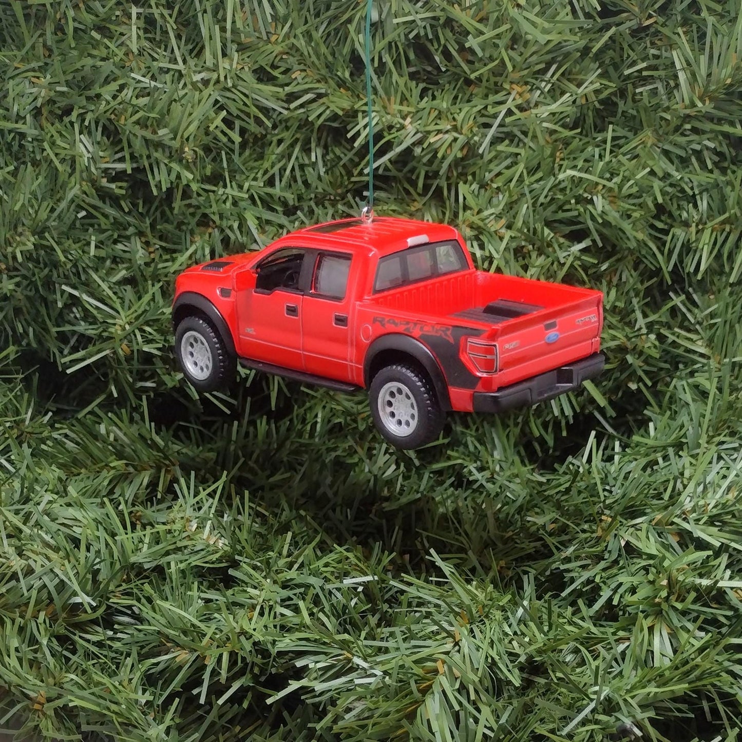 FORD F-150 Raptor Truck Ornament Christmas Tree Decoration Fun Automotive Xmas Gift Idea 5 inches long 2010-2014 Red