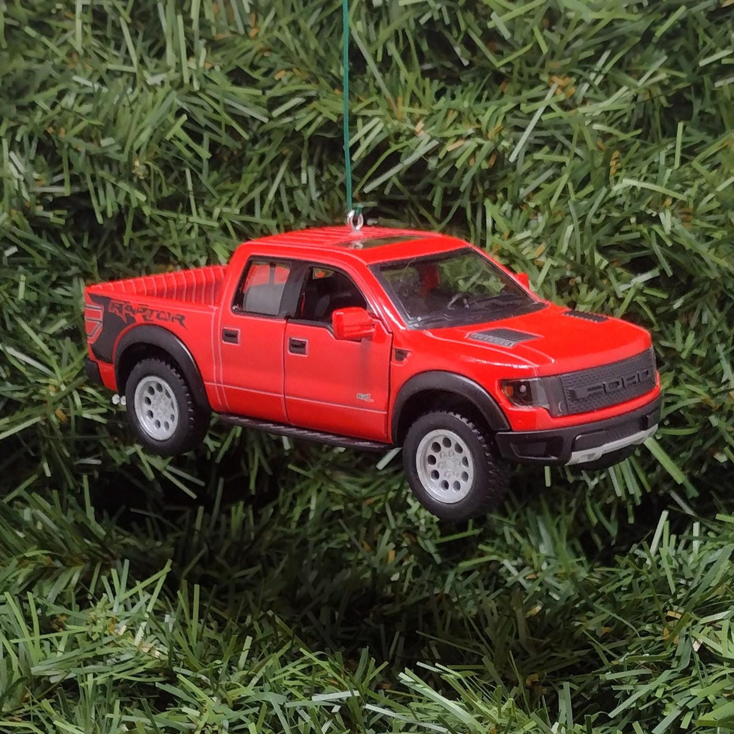 FORD F-150 Raptor Truck Ornament Christmas Tree Decoration Fun Automotive Xmas Gift Idea 5 inches long 2010-2014 Red