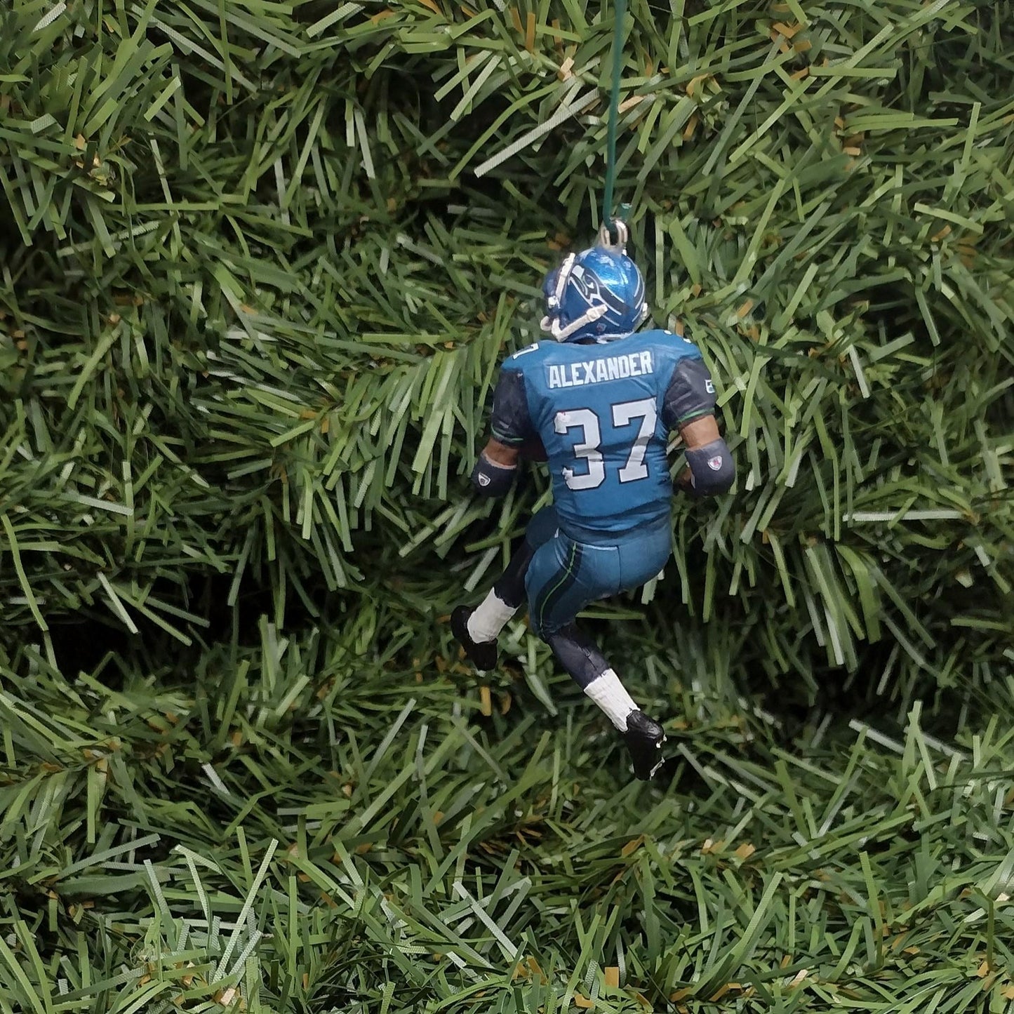 Seattle Seahawks Ornament Christmas Gift Idea Shaun Alexander Unique Xmas Tree Decoration NFL Football Figure