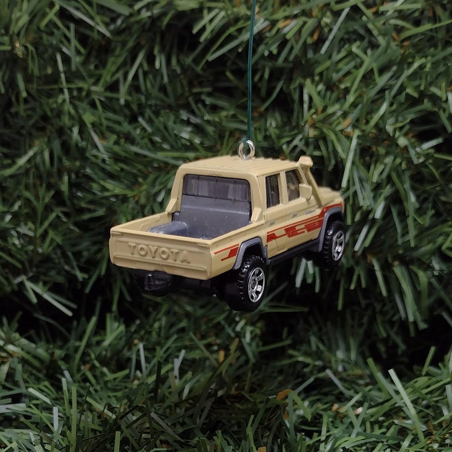 TOYOTA Landcruiser Ornament Christmas Gift Idea Unique Xmas Decoration 4x4 SUV Tan