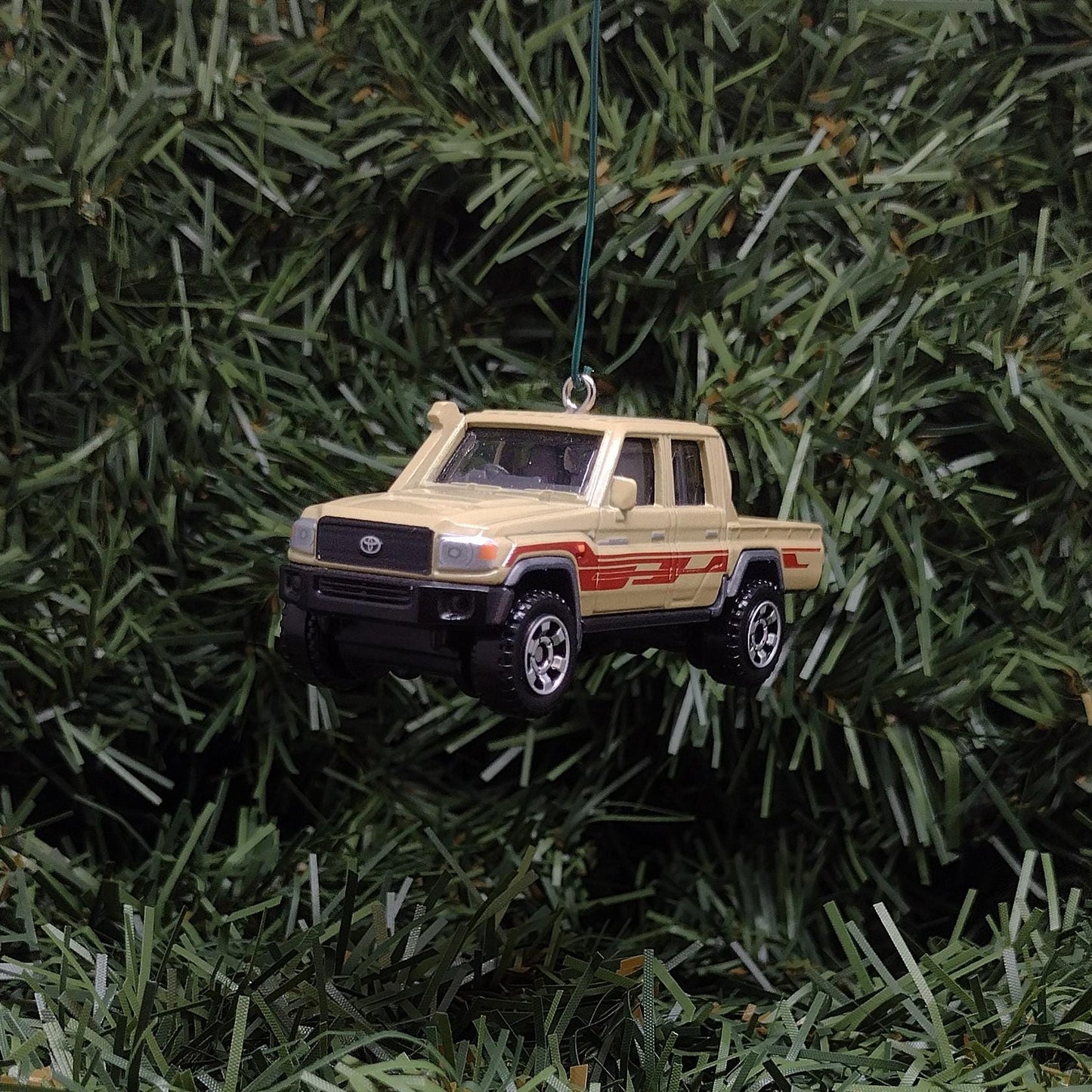 TOYOTA Landcruiser Ornament Christmas Gift Idea Unique Xmas Decoration 4x4 SUV Tan