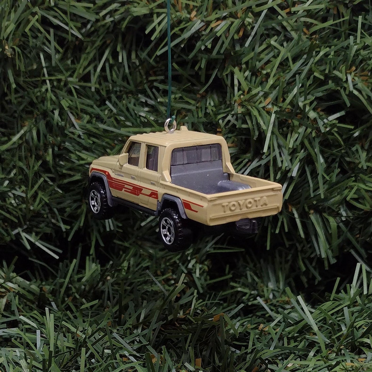 TOYOTA Landcruiser Ornament Christmas Gift Idea Unique Xmas Decoration 4x4 SUV Tan