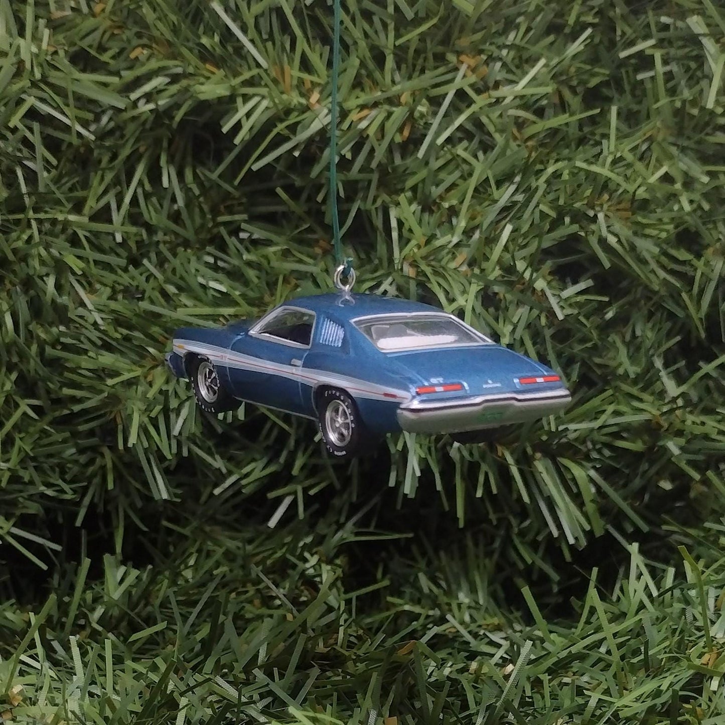 Pontiac Lemans Ornament 1973 GT Christmas Tree Decoration Xmas Gift Porcelain Blue Verdant Green