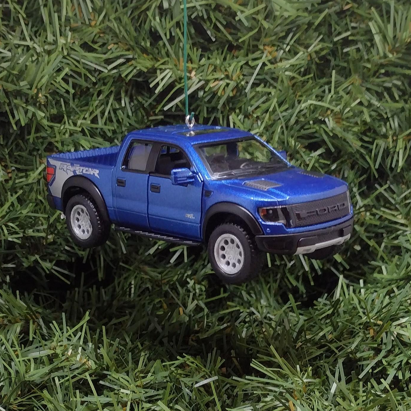 FORD F-150 Raptor Truck Ornament Christmas Decoration Xmas Gift Idea 5 inch 2010-2014 Blue