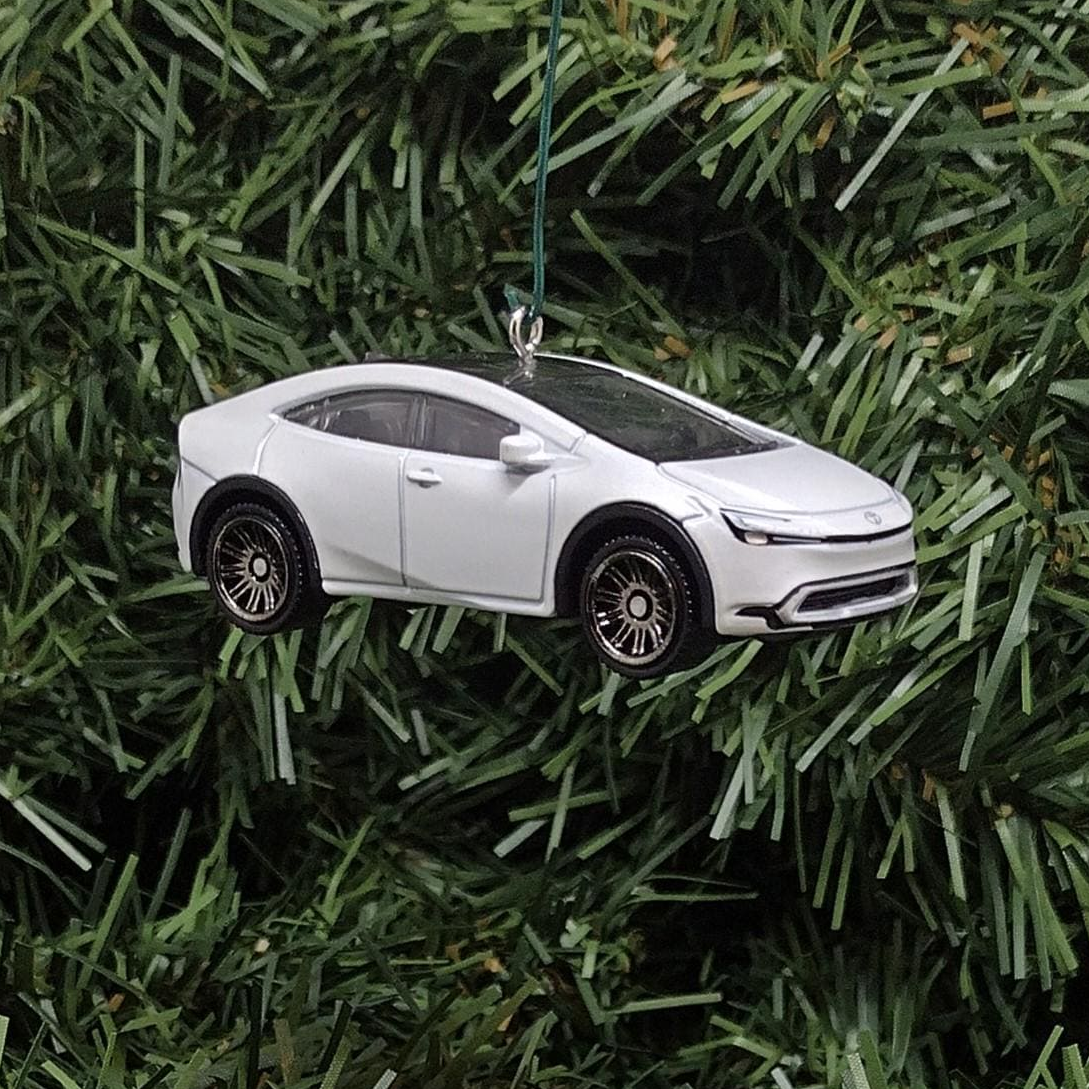 TOYOTA 2023 Prius Prime Ornament Christmas Decoration Unique Gift Idea 2024 2025 White