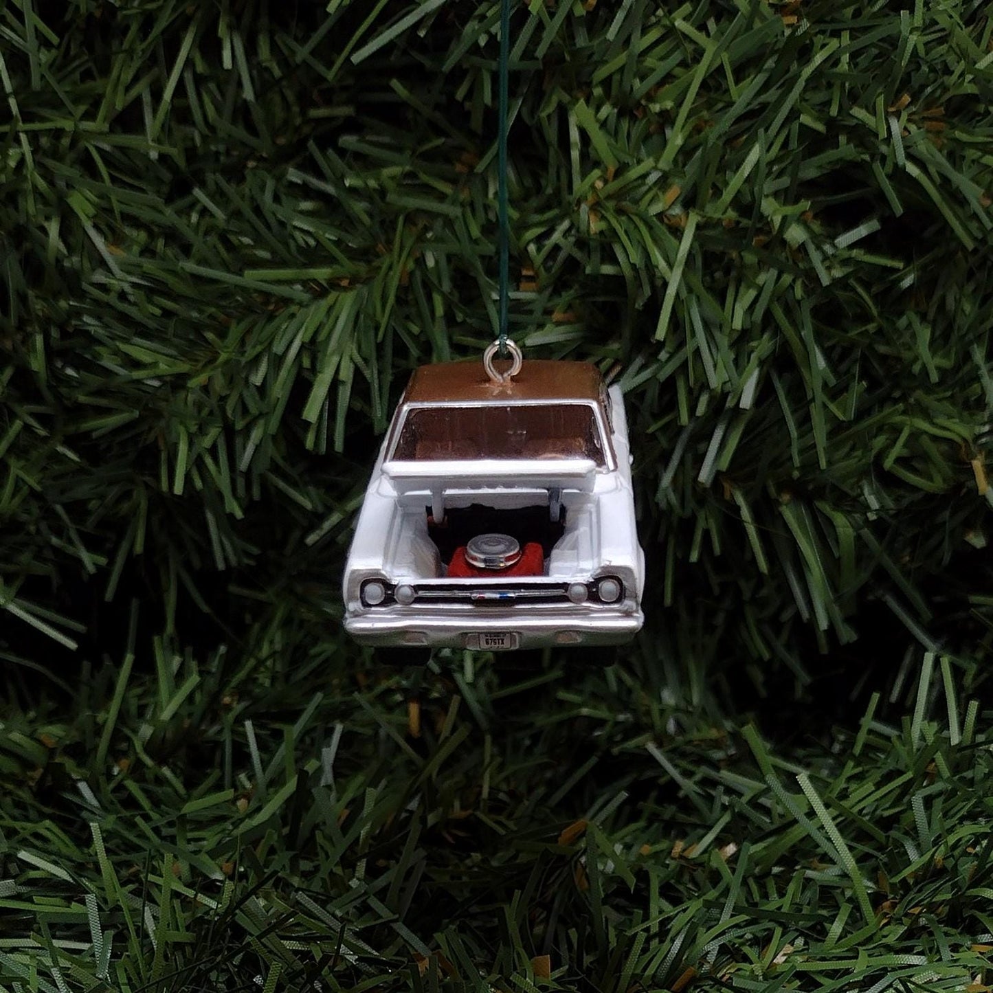 Plymouth 1967 GTX Ornament Christmas Tree Decoration Unique Gift Mopar White/Medium Copper