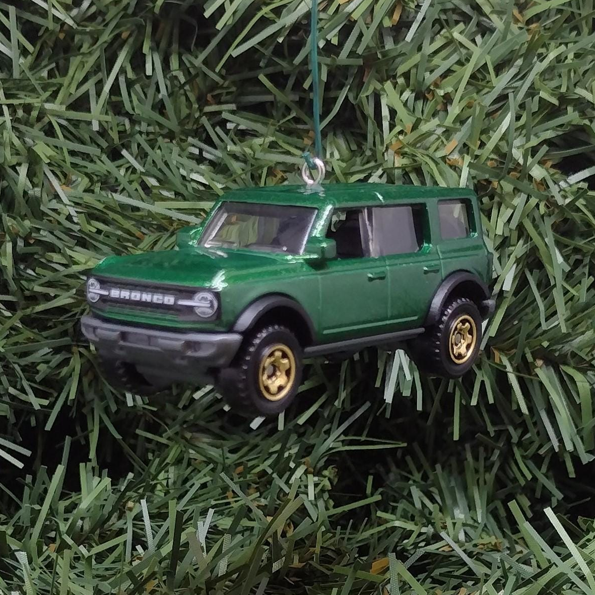 Ford Bronco Ornament 2021 4 door Christmas Decoration Unique Gift Idea 2022 2023 2024 Green