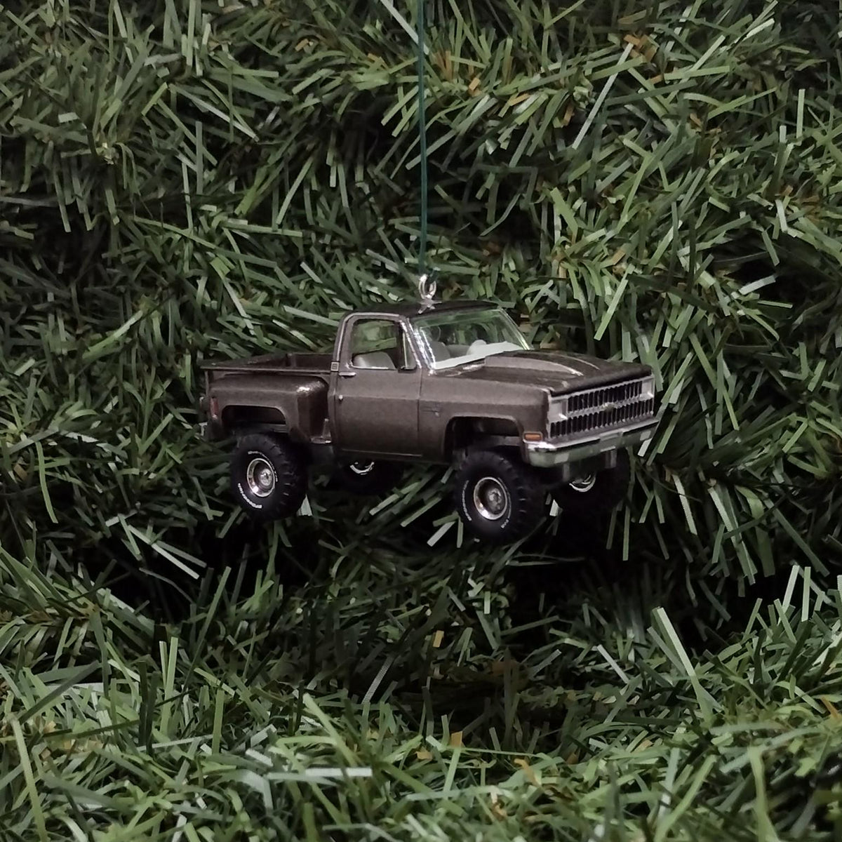 CHEVY SILVERADO Ornament 1981 Christmas Decoration Chevrolet Pickup Truck Unique Xmas Gift Idea Medium Graystone