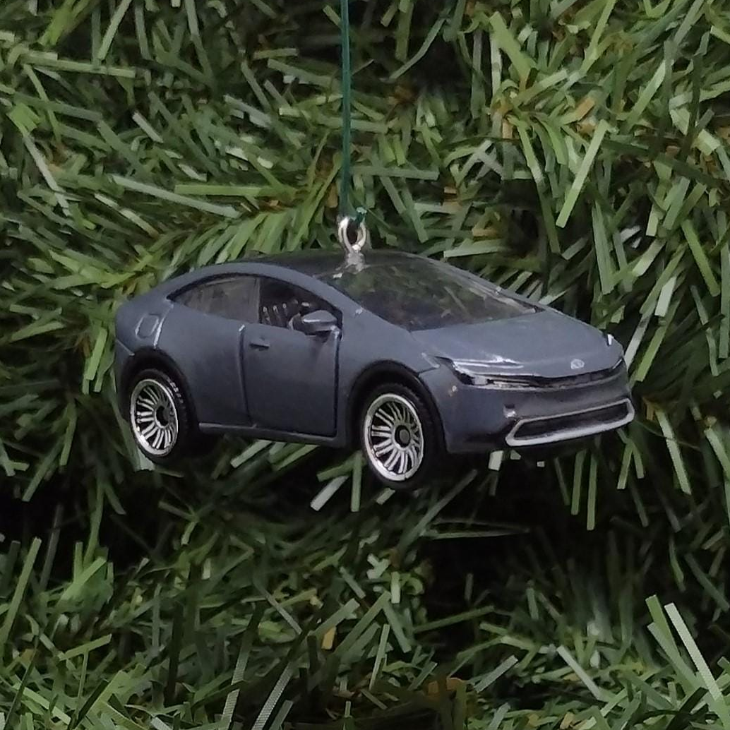 TOYOTA Prius Prime Ornament 2023 Christmas Decoration Unique Gift Idea 2024 2025 Gray Grey