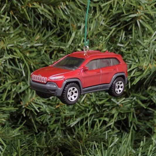 JEEP CHEROKEE Ornament Christmas Gift Idea Unique Xmas Decoration 2014 Trailhawk 4x4 SUV Red