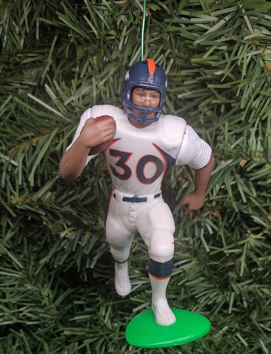 DENVER BRONCOS Ornament Terrell Davis Christmas Gift Idea Unique Xmas Tree Decoration NFL Football Figure