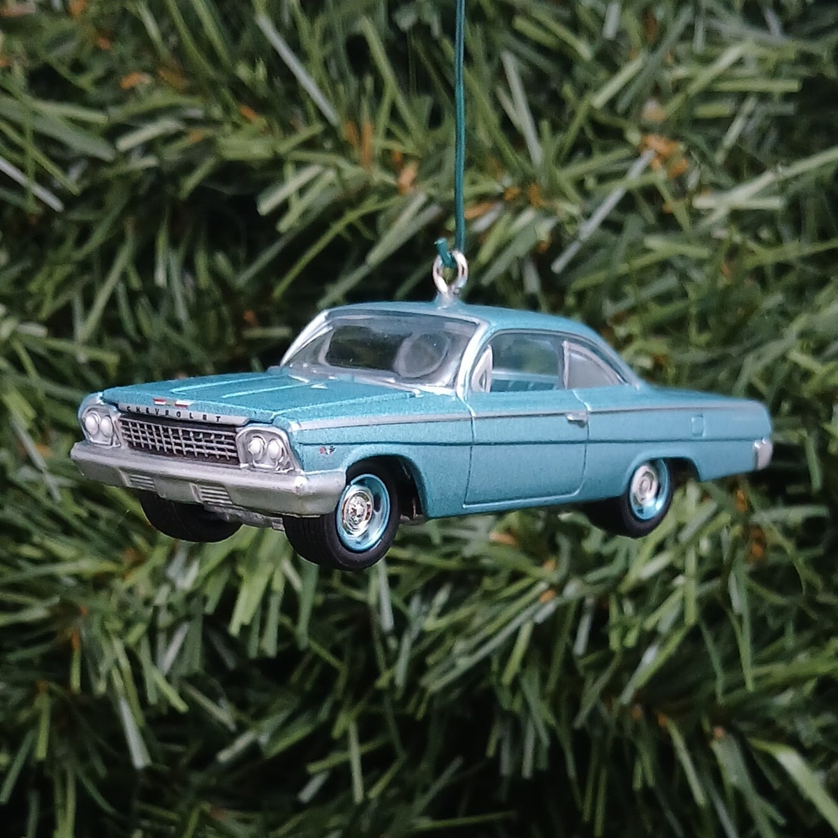 Chevy Bel Air 1962 Ornament Christmas Tree Decoration Xmas Gift Idea Chevrolet Bubble Top Twilight Blue