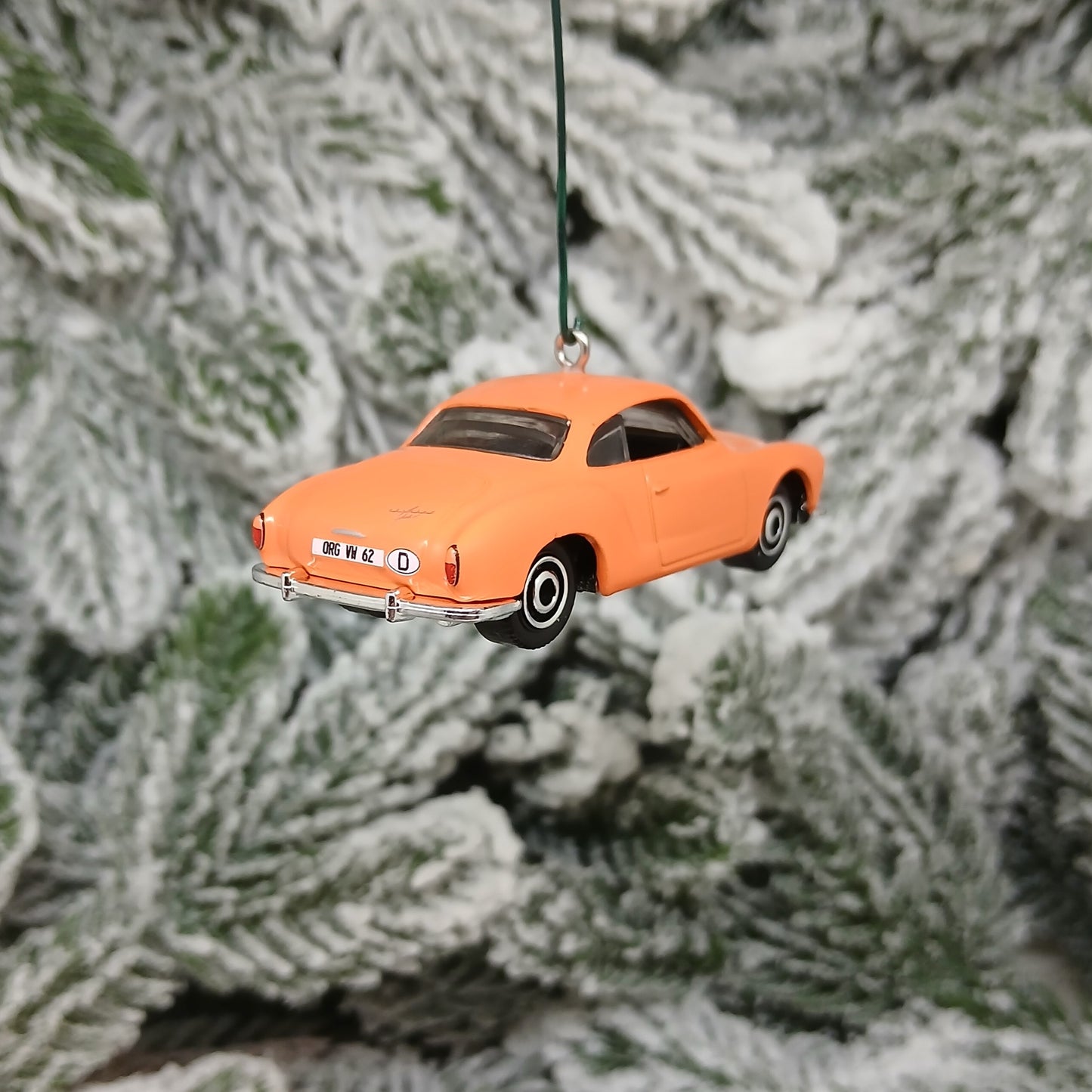 VW 1962 Karmann Ghia Ornament Christmas Gift Idea Volkswagen Xmas Tree Decoration Orange Licensed