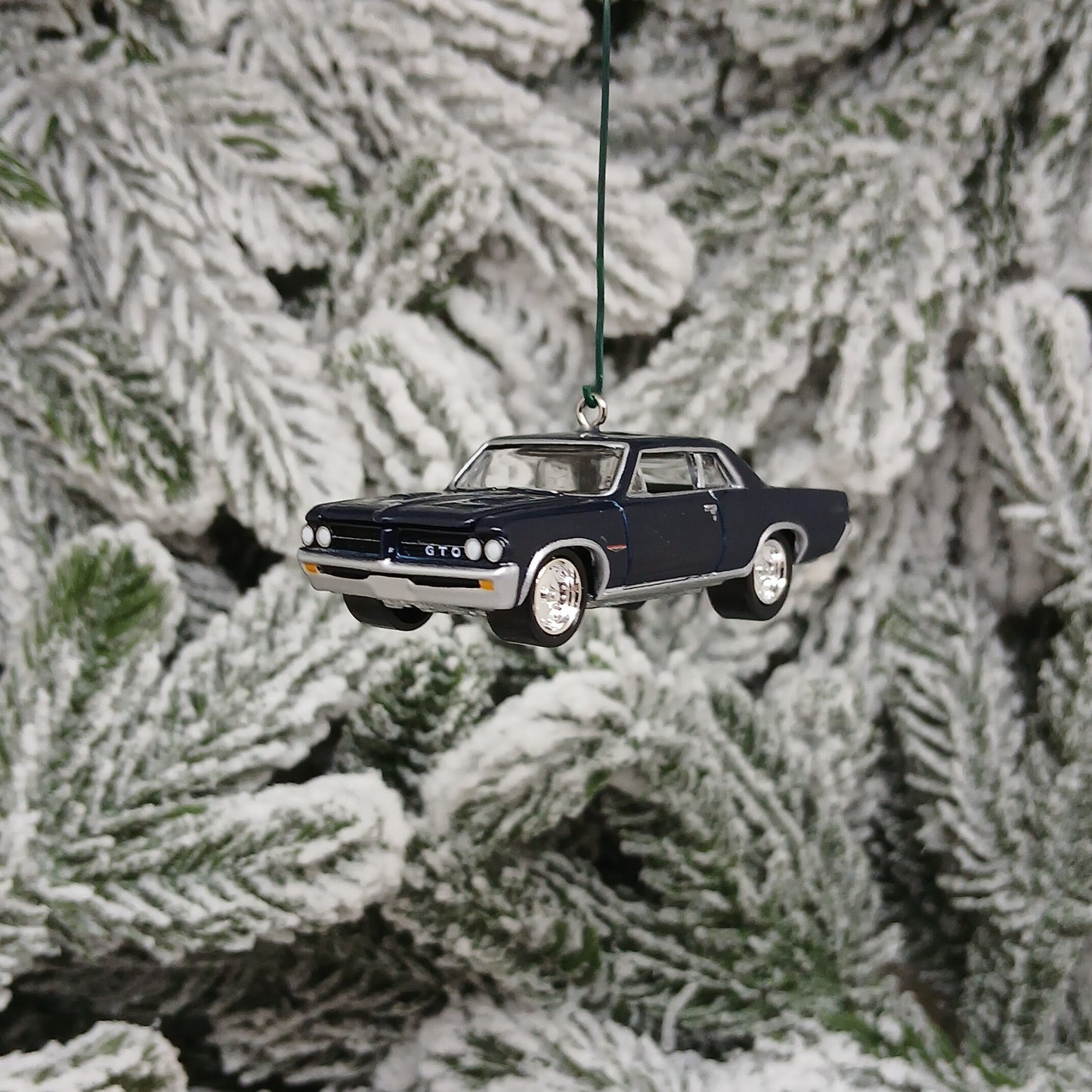 Pontiac 1964 GTO Ornament Christmas Gift Xmas Tree Decoration Classic Muscle Car Dark Blue
