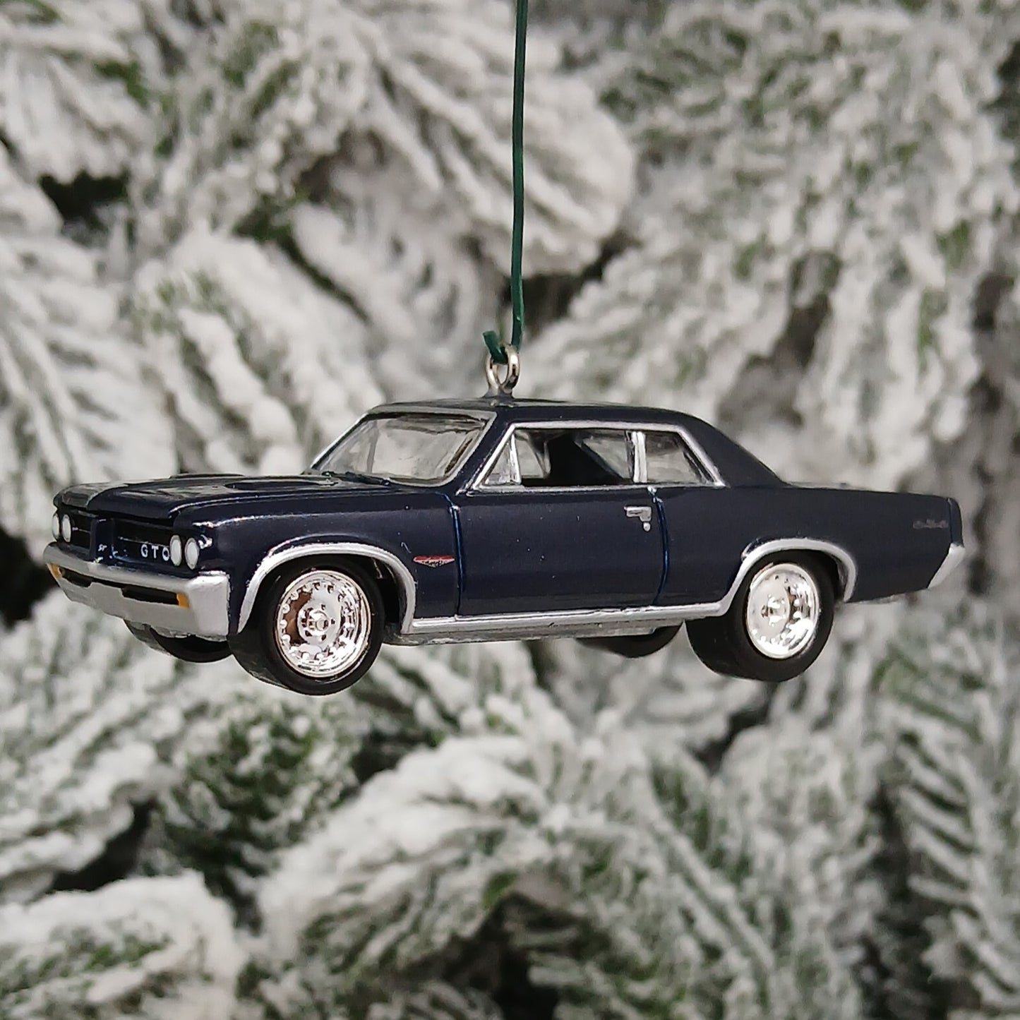 Pontiac 1964 GTO Ornament Christmas Gift Xmas Tree Decoration Classic Muscle Car Dark Blue